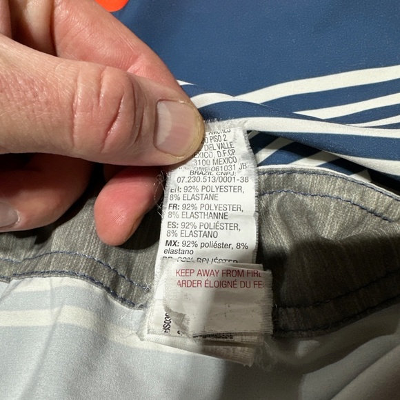 Quiksilver Waterman Striped Stretch Boardshorts Blue Red White 36 21” Outseam - Picture 5 of 9